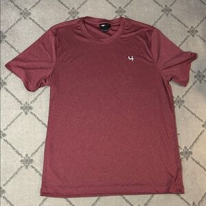 Men's Burgundy Short Sleeve Golf Tee